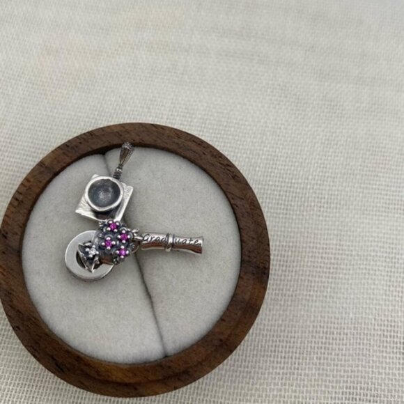 925 Silver Graduation Charm - Picture 3 of 5